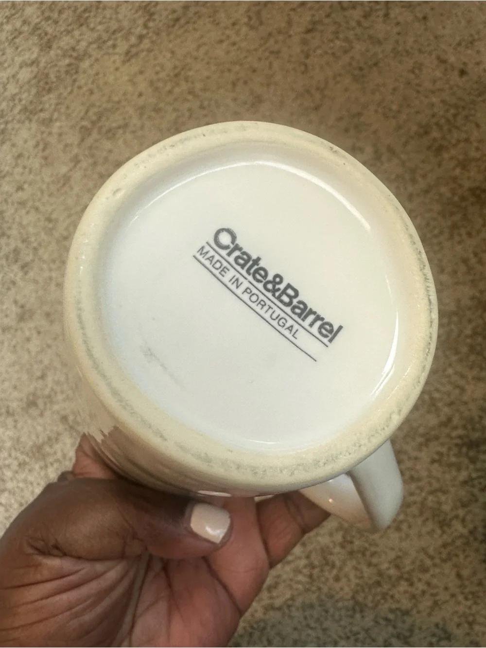 Crate & Barrel Chunky Handled Antiqued Mug